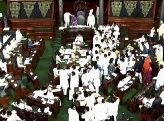 LS adjourned as TRS, BJP, Shiva Sena create ruckus on first day 