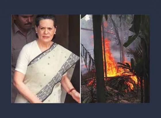 Sonia Gandhi visits relief camps in Assam