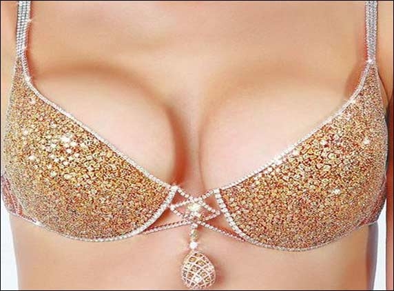 Bra with nothing but Diamonds and Gold