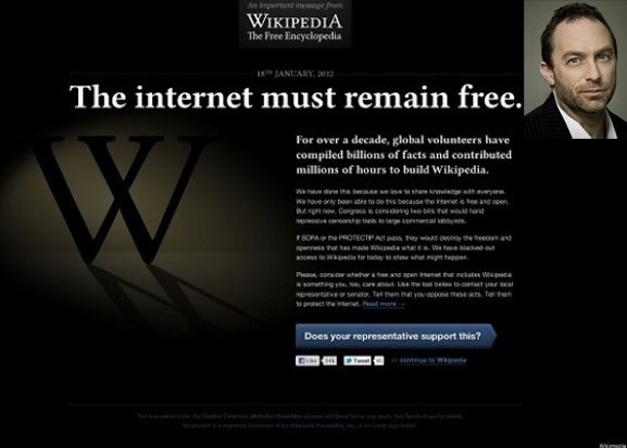 Wikipedia shuts down for the day, protests against `Piracy Bill’