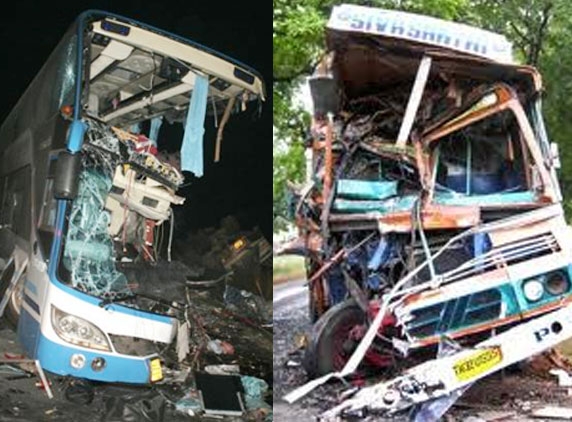 25 injured in bus-lorry head-on collision