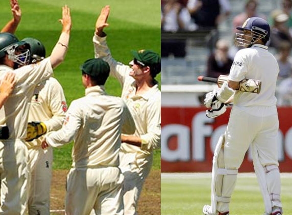 India repeats debacle, Batsmen let down team, Australia wins first test