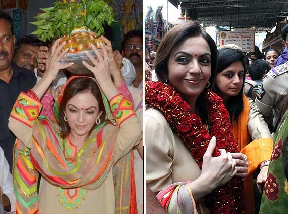 In pics: Nita Ambani offers prayers in Hyderabad