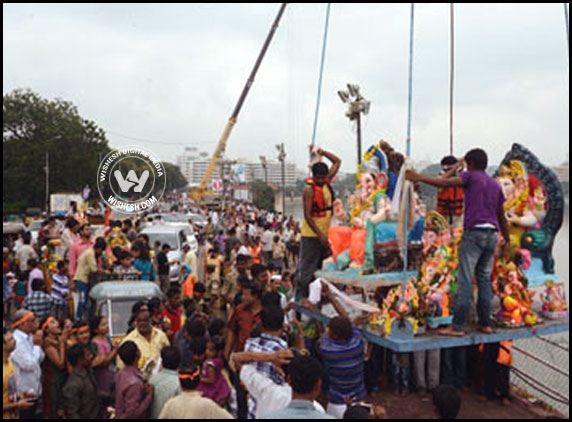 Heavy Rains Hinders Nimajjanam process