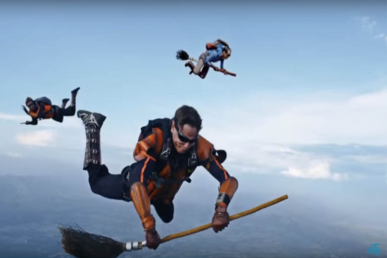 Scary game while skydiving!